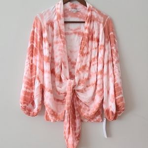 Young broke & fabulous tie front top NWT